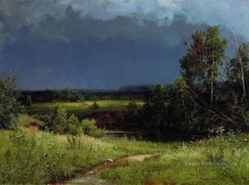 Iván Ivánovich Shishkin Painting - tormenta que se avecina 1884 paisaje clásico Ivan Ivanovich